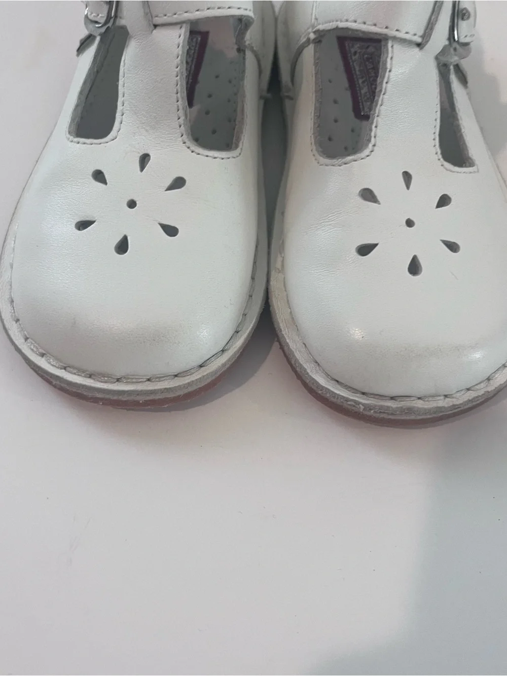 Lamour Girls White T Strap Mary Jane Leather Shoes Size 9 Toddler Summer Spring